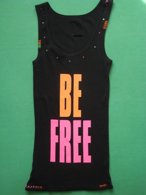 Schwarzes BE FREE neon Tank top